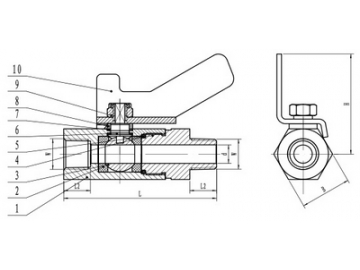 Mini Stainless Steel Ball Valve, with Butterfly Handle