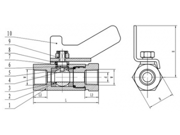 Mini Stainless Steel Ball Valve, with Butterfly Handle