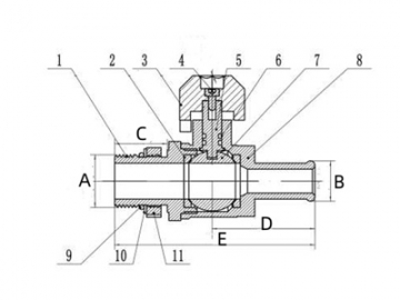 Hydraulic Tank Drain Valve, Brass Body