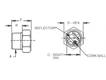 High Pressure Pipe Threaded Brass Sight Glass