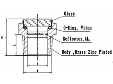 Low Pressure Zinc Plated Brass Sight Glass, with Male Pipe Thread