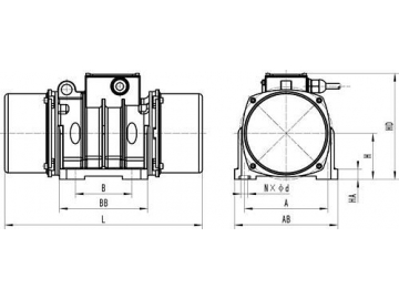 External Concrete Vibrator (with 4 Pole 3 Phase Electric Motor)