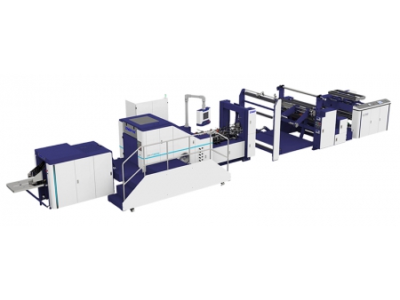 Die-cut Handles Block Bottom Bag Making Machine