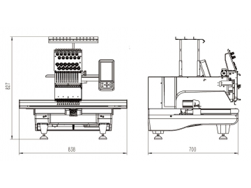 Single Head Embroidery Machine, 12/15 Needles