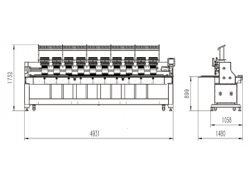 10 Heads Embroidery Machine, 9/12/15 Needles