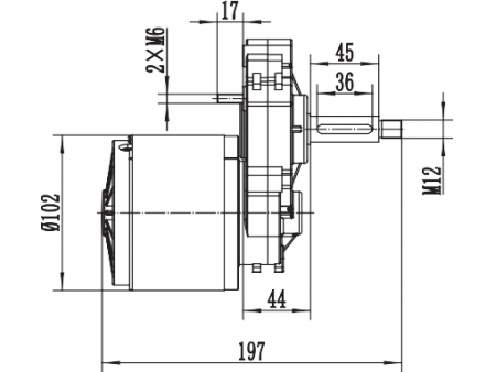 250W (2000 RPM) Drive Motor, PMDC Brushed Motor ZD101AZ3