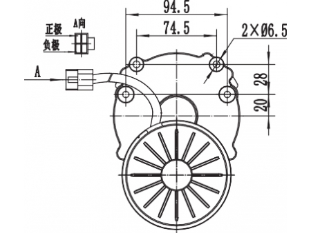 250W (2000 RPM) Drive Motor, PMDC Brushed Motor ZD101AZ3