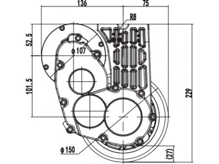 500W Drive Motor Assembly ZD109A8-JS13S