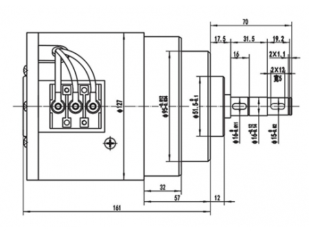 900W (3100 RPM) Horizontal Travel Drive Motor, PMDC Brushless Motor TF110AH2