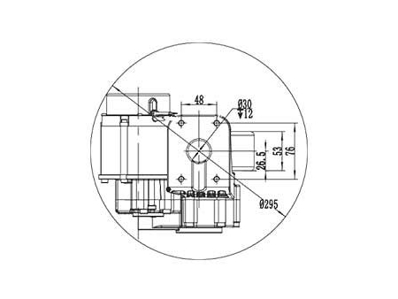 500W Drive Motor Assembly (PMDC Brushless Motor) TZ090AH1-JS13S