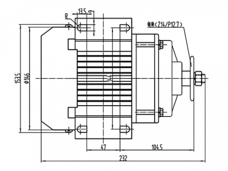 350-750W Drive Motor, PMDC Brushless Motor TF120AHF