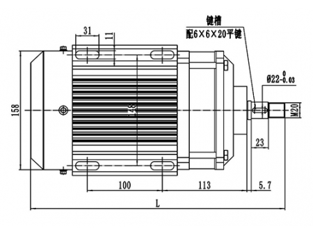 1000-1200W Drive Motor, PMDC Brushless Motor TF133BHF