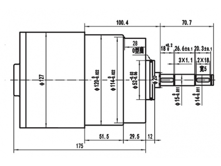 900W (3700 RPM) Horizontal Travel Drive Motor, PMDC Brushless Motor TF110AH1