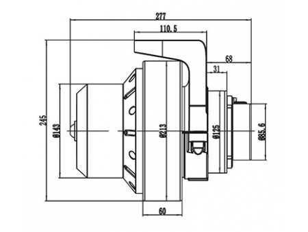 500W Drive Motor Assembly (PMDC Brushless Motor) TF110BH2