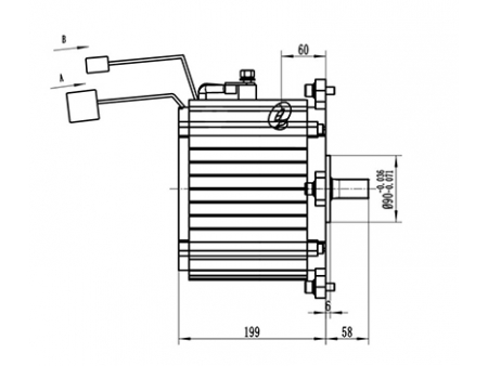 6000-11000W Traction Motor, PMDC Brushless Motor TZ210BX-T