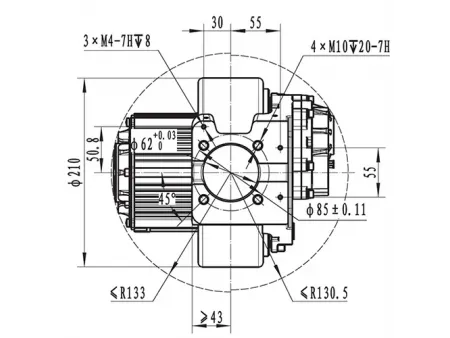 1000W Drive Motor Assembly, PMDC Brushless Motor TF120B-JY058A