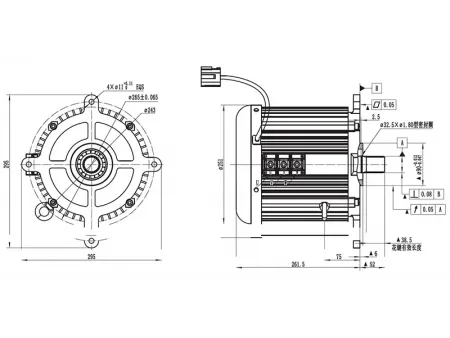 13000W Traction Motor, PMDC Brushless Motor TR210DXF