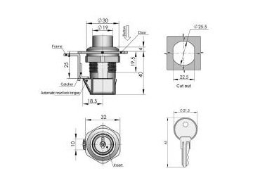 MS753 Cylinder Cabinet Lock