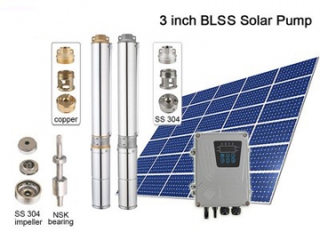 3"  Solar Submersible Pump, DC Solar Water Pump (SS304 Impeller), BLSS