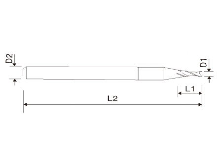 EMA11 0.1mm Micro End Mills, Square 2 Flute Carbide