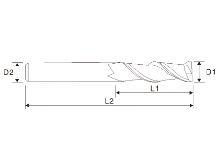 EMT10 2 Flute Carbide End Mill for Aluminum