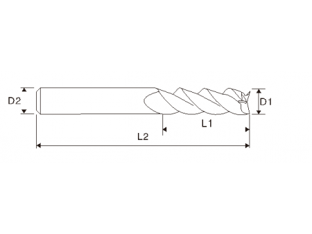 EMT16 Carbide, Roughing Spiral Bit with Up Cut Carbide