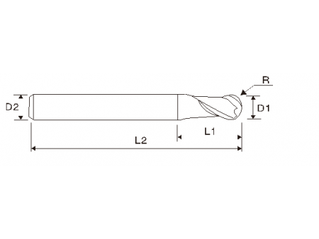 EMB06 Carbide Ball End Mill, Long Length