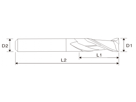 EMC02 X5070 Carbide 2 Flute End Mill for High Hardened Steels