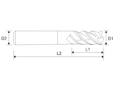 EMC03 X5070 Carbide Square End Mill, 4 Flutes