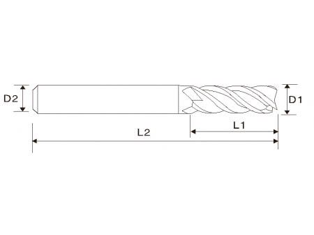 EMD01	Carbide, Square 4 Flute for Stainless steels - Economical Type