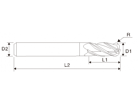 EMD04 Carbide, 4 Flute Corner Radius, for Titanium & Stainless