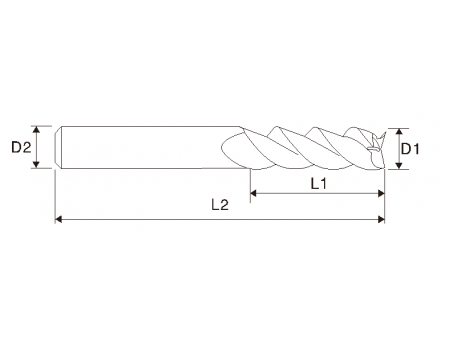 EME11 HRC65° 4 Flute Milling Cutter with DLC Coated