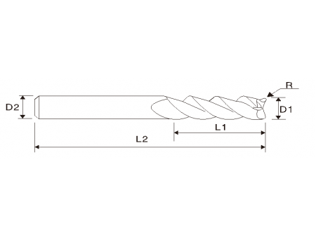 EME07 Corner Radius 3 Flute Alu-Mill Carbide