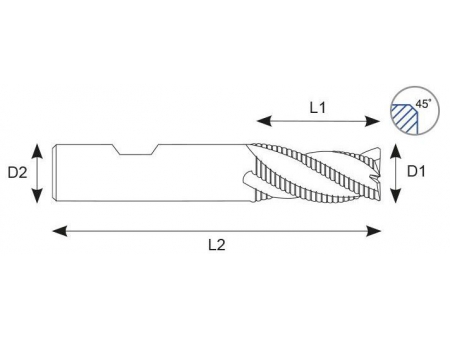 EME08 Carbide, 3 Flute Aluminum Rough End Mills