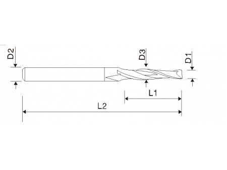 EME10 Carbide, 2 Flute Helix Taper for RIB Processing