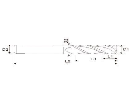 EMFC.01 Diamond Coated End Mill, 2 Flute Square End Mill with Neck