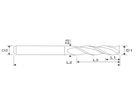 EMFC.02 Diamond Coated End Mill, 4 Flute Square End Mill with Neck