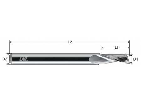 EMS.01 Solid Carbide Single Flute Upcut Spiral Bit, Carbide End Mill