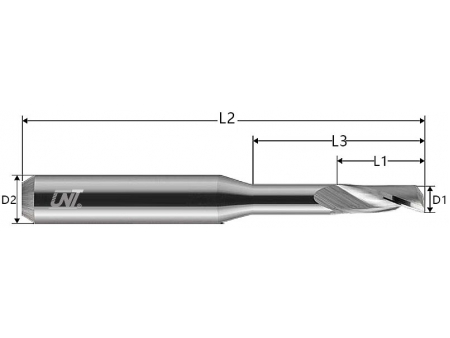 EMS 05 Single Flute End Mill, Long Neck