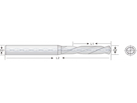 Solid Carbide Drill, with Coolant Holes, DIN6537