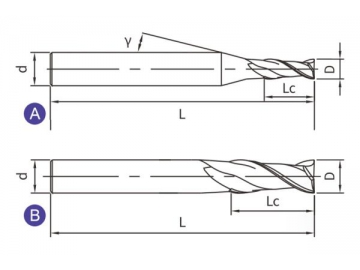 G-S2  Solid Carbide End Mill for Graphite Machining - Square End - 2 Flutes