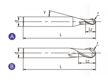 EP-B2  General Purpose End Mill - Ball Nose - 2 Flutes