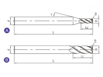 ES-R4  General Purpose End Mill for Stainless Steel Machining - Corner Radius - 4 Flutes