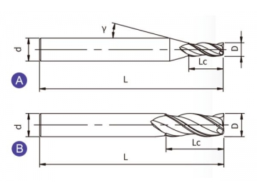 EA-S3  General Purpose End Mill for Aluminum Alloy Machining - Square End - 3 Flutes