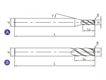 EP-R4  General Purpose End Mill - Corner Radius - 4 Flutes