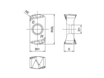 Double-sided Carbide Inserts for High Feed Milling
