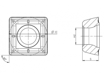 Single-sided Square Indexable Drill Inserts for Shallow Hole Drilling