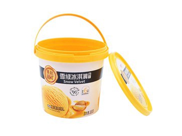 1200ml IML Bucket with Lid, Red Color, CX039C