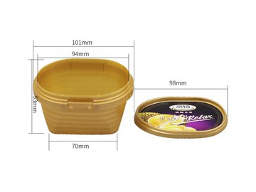 70ml IML Plastic Box with Lid, Ice Cream Box, CX005