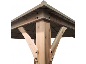 12' x 10' Wood Gazebo with Galvanized Steel Roof